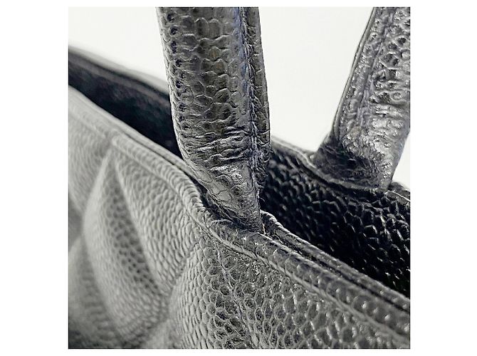 Borsa Tote Chanel in vitello grana nera Nero - vista 6