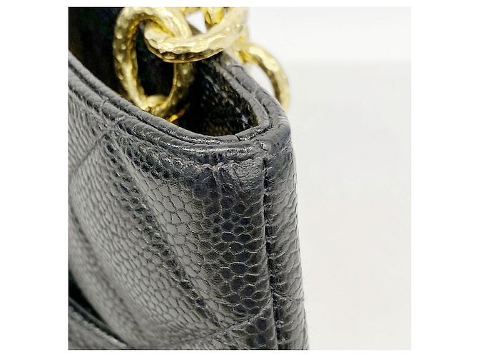 Borsa Tote Chanel in vitello grana nera Nero - vista 7