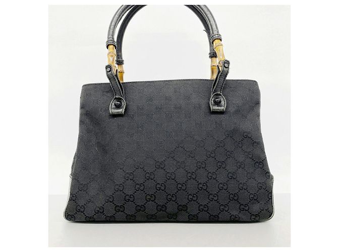 Borsa Tote Gucci GG Canvas Bamboo Nero - vista 13