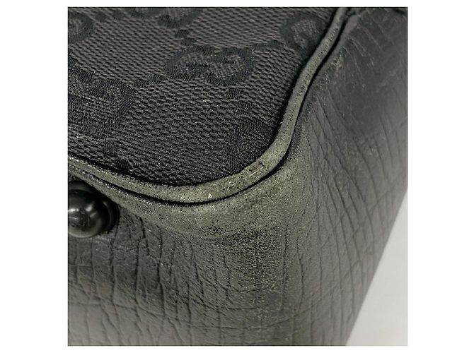 Borsa Tote Gucci GG Canvas Bamboo Nero - vista 9