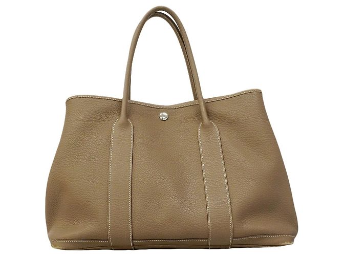 Hermès Borsa Tote Hermes Garden PM Taupe - vista 11