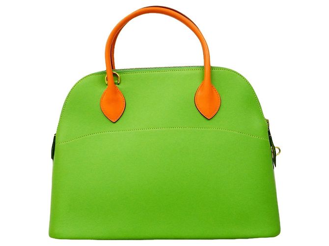 Hermès Borsa Hermes Bolide 31 in Verde Mela e Arancione - vista 11