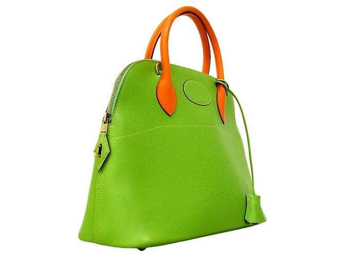 Hermès Borsa Hermes Bolide 31 in Verde Mela e Arancione - vista 2