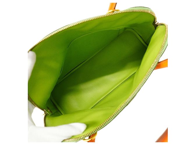 Hermès Borsa Hermes Bolide 31 in Verde Mela e Arancione - vista 4