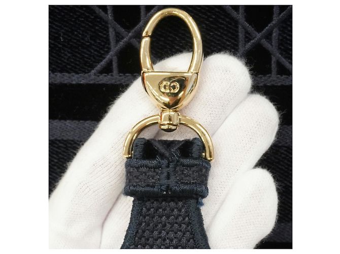 Borsa Christian Dior Cannage Lady D-Light Blu navy - vista 10