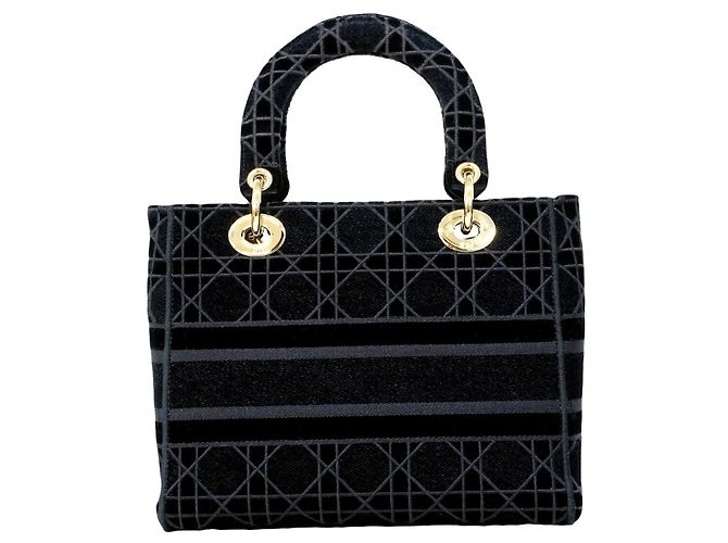Borsa Christian Dior Cannage Lady D-Light Blu navy - vista 12