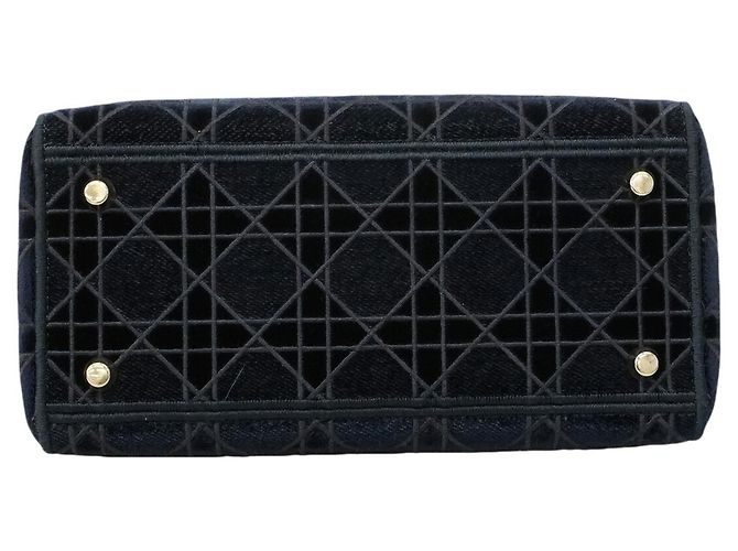 Borsa Christian Dior Cannage Lady D-Light Blu navy - vista 3