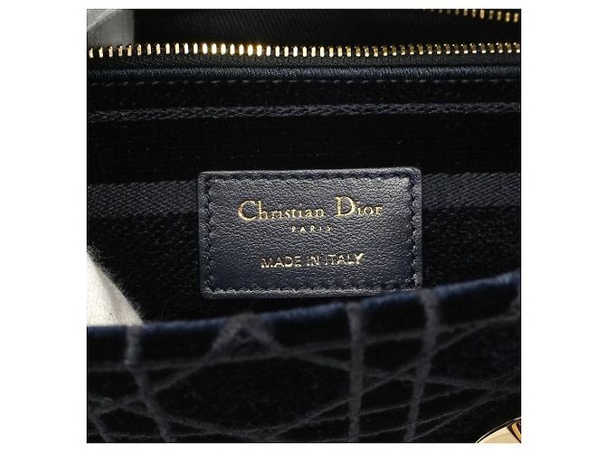 Borsa Christian Dior Cannage Lady D-Light Blu navy - vista 5