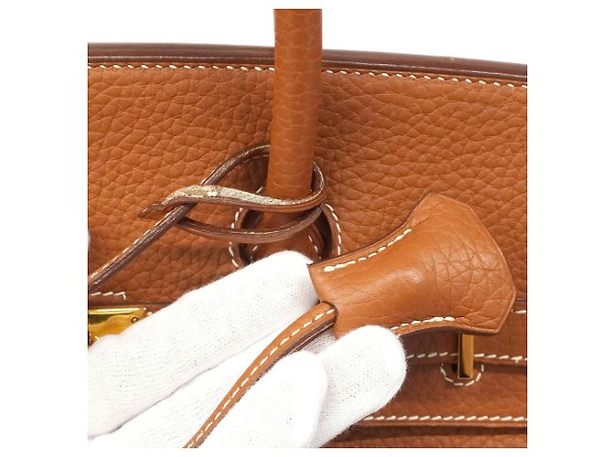 Hermès Borsa Hermes Birkin 35 Barenia Faubourg Rosso - vista 10