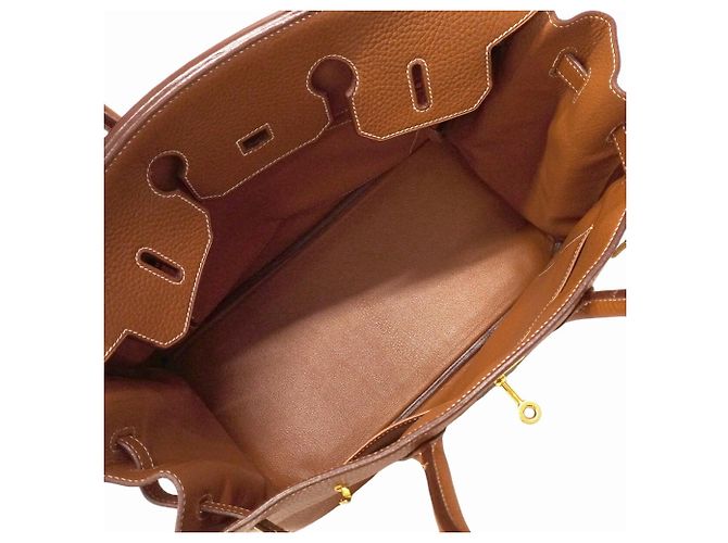 Hermès Borsa Hermes Birkin 35 Barenia Faubourg Rosso - vista 4