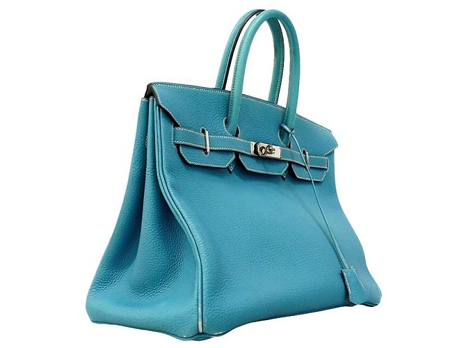 Hermès Hermes Birkin 35 Togo Handtasche in Blue Jean Blau - Ansicht 2