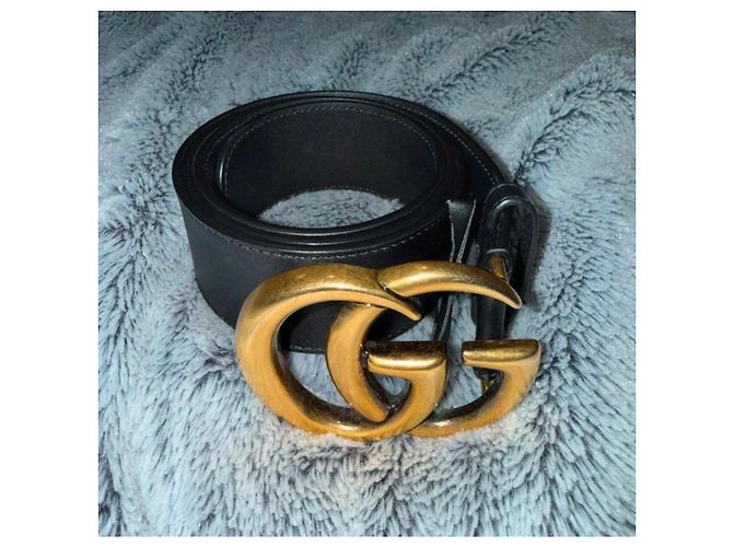 Gucci GG Marmont Gürtel aus schwarzem Leder - Ansicht 2