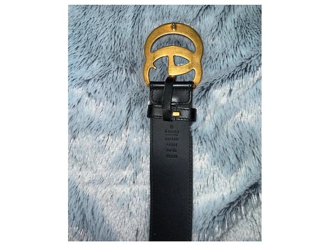 Gucci GG Marmont Gürtel aus schwarzem Leder - Ansicht 3
