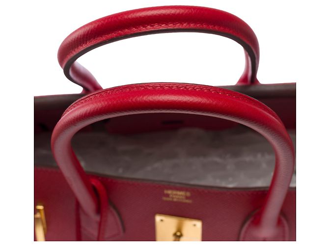 Hermès Borsa HERMES Birkin 30 in Pelle Rossa - 103824 Rosso - vista 10