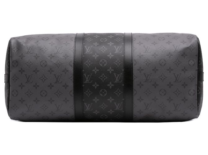 Borsa da viaggio Louis Vuitton Monogram Eclipse Reverse Keepall Bandouliere 50 Grigia Grigio - vista 3