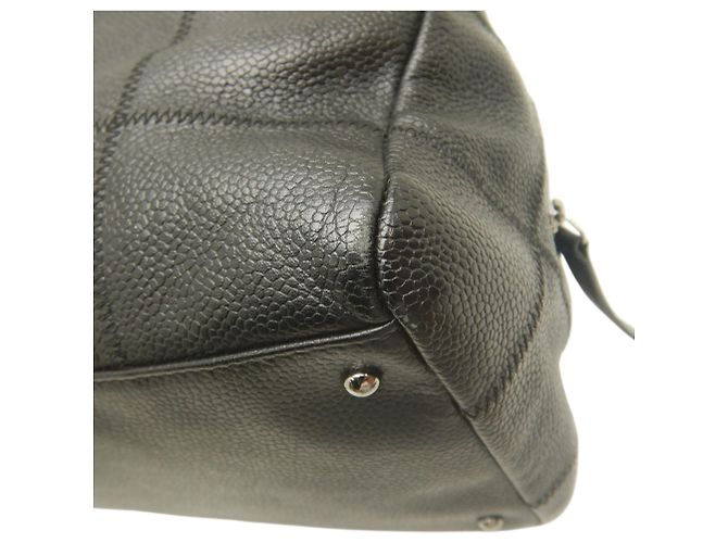 Bolsa de Ombro Chanel Chocolate Bar Caviar Preta Preto - vista 15