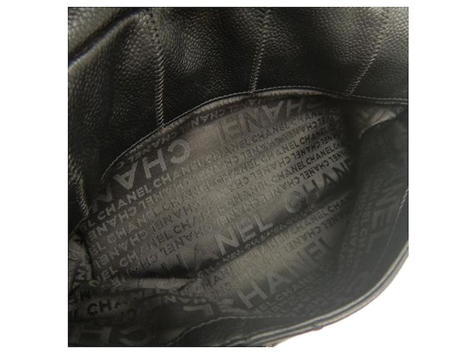 Bolsa de Ombro Chanel Chocolate Bar Caviar Preta Preto - vista 7