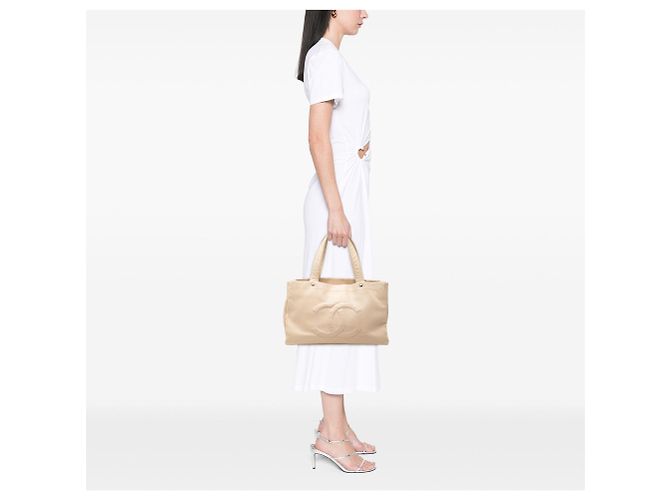 Borsa Shopping Soft Chanel CC Caviar Marrone - vista 6