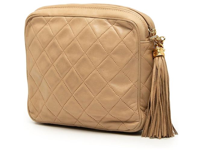 Borsa Camera Chanel Mini CC Quilted Lambskin con Nappine Beige - vista 2