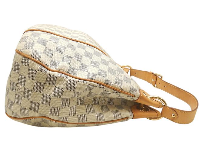 Borsa a tracolla Louis Vuitton Damier Azur Galliera GM Bianca Bianco - vista 2