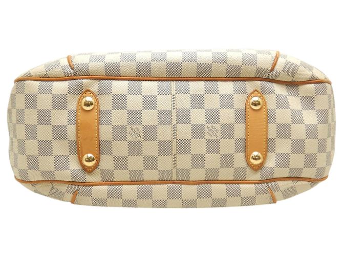 Borsa a tracolla Louis Vuitton Damier Azur Galliera GM Bianca Bianco - vista 4