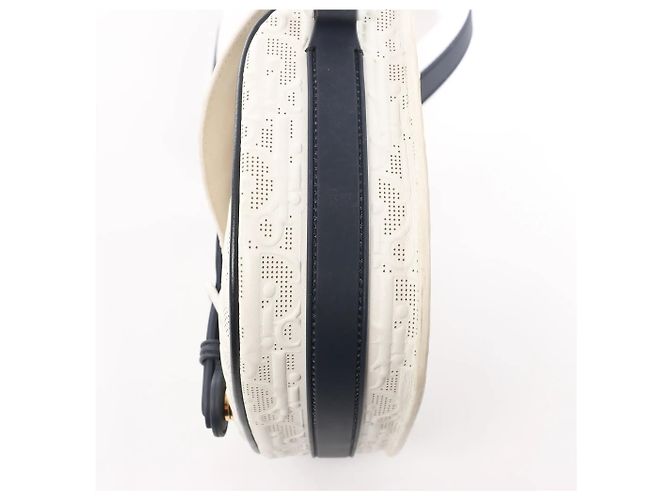 Borsa a tracolla Dior Bobby Small Oblique in pelle Bianco x Blu Navy Beige - vista 5