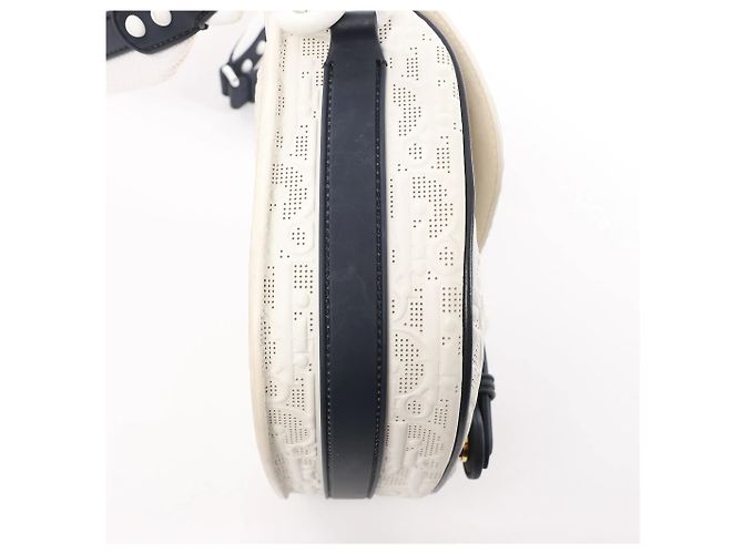 Borsa a tracolla Dior Bobby Small Oblique in pelle Bianco x Blu Navy Beige - vista 6