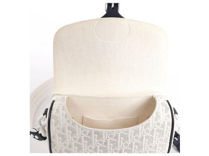 Borsa a tracolla Dior Bobby Small Oblique in pelle Bianco x Blu Navy Beige - vista 9