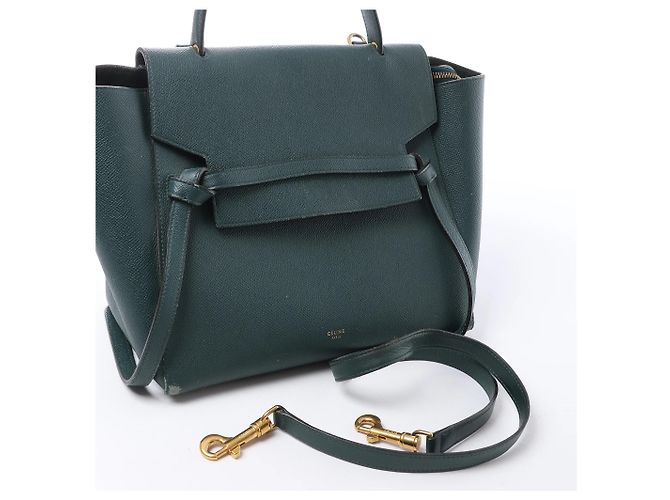 Céline Borsa a mano 2 vie Celine Belt Bag Mini in pelle, Verde - vista 12