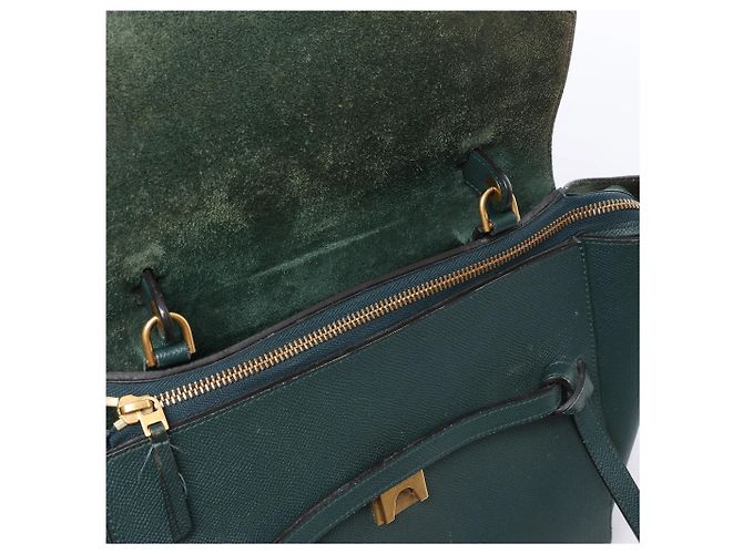 Céline Borsa a mano 2 vie Celine Belt Bag Mini in pelle, Verde - vista 14