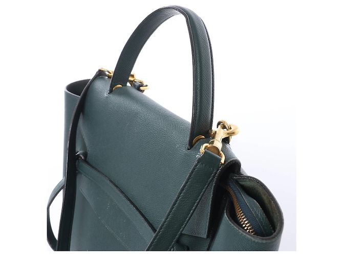Céline Borsa a mano 2 vie Celine Belt Bag Mini in pelle, Verde - vista 3