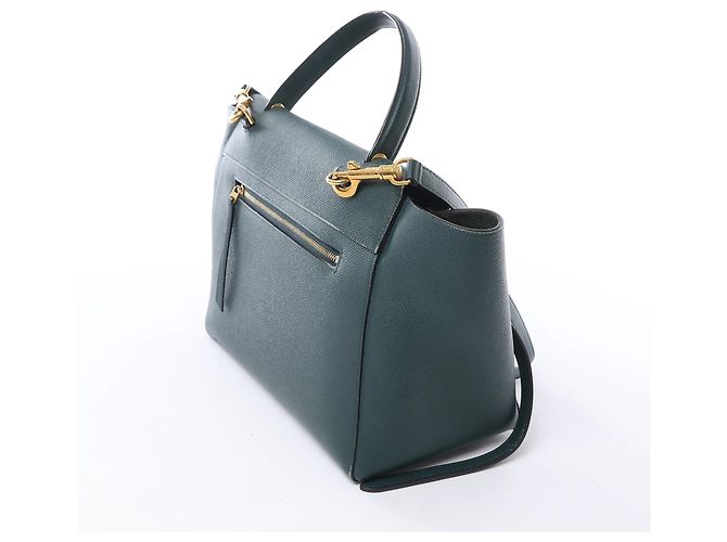 Céline Borsa a mano 2 vie Celine Belt Bag Mini in pelle, Verde - vista 4