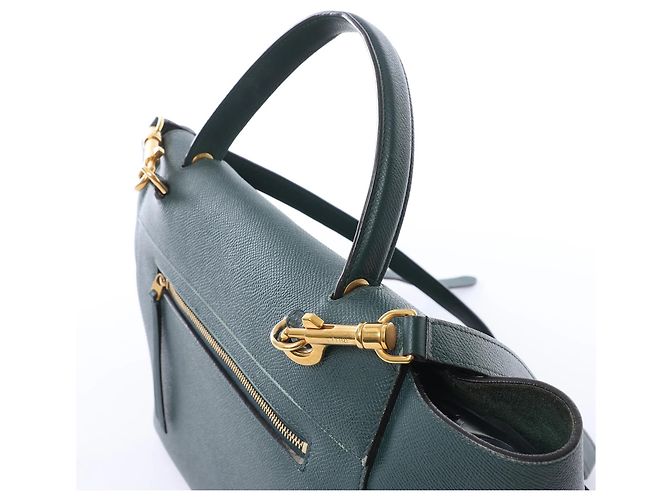 Céline Borsa a mano 2 vie Celine Belt Bag Mini in pelle, Verde - vista 5