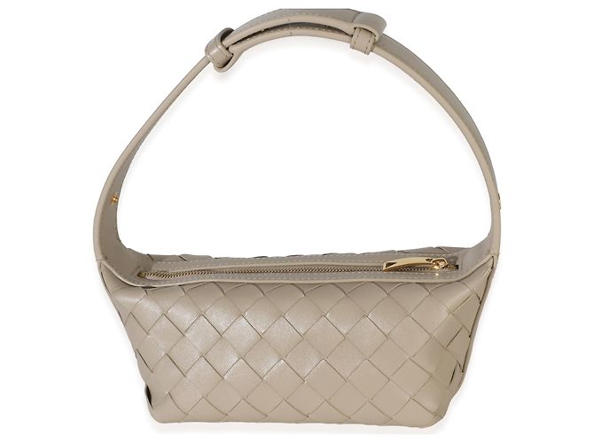 Bottega Veneta Mini Wallace Top Handle in Nappa Intrecciato Beige - vista 2