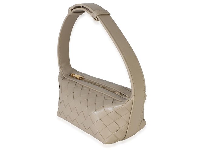 Bottega Veneta Mini Wallace Top Handle in Nappa Intrecciato Beige - vista 3