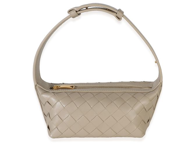 Bottega Veneta Mini Wallace Top Handle in Nappa Intrecciato Beige - vista 8