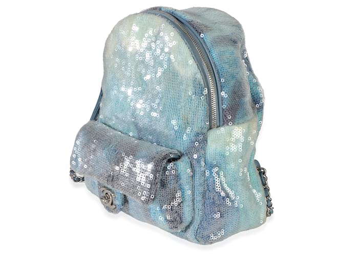Gabrielle Chanel Blue Multicolor Sequin Waterfall Mini-Rucksack Blau - Ansicht 3
