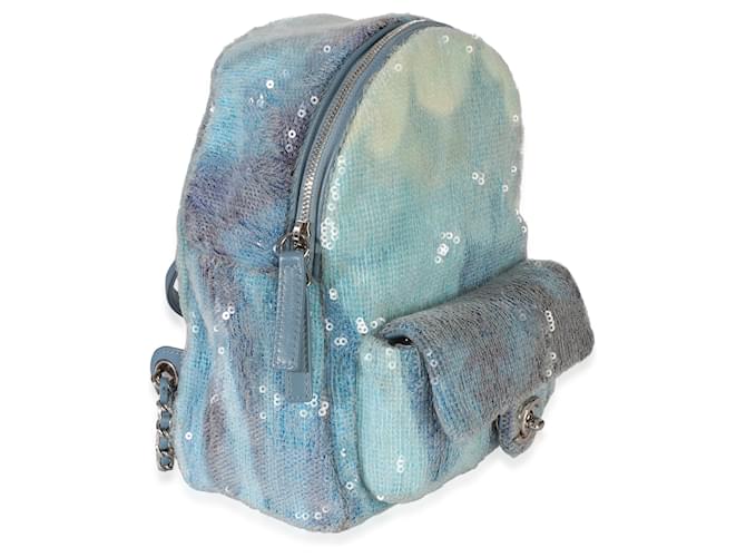 Gabrielle Chanel Blue Multicolor Sequin Waterfall Mini-Rucksack Blau - Ansicht 4