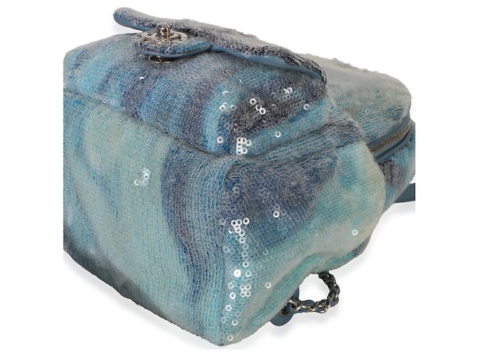 Gabrielle Chanel Blue Multicolor Sequin Waterfall Mini-Rucksack Blau - Ansicht 7