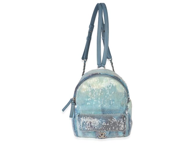 Gabrielle Chanel Blue Multicolor Sequin Waterfall Mini-Rucksack Blau - Ansicht 8