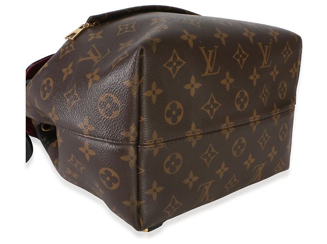 Zaino Louis Vuitton Montsouris PM NM in canvas Monogram nero Marrone - vista 7