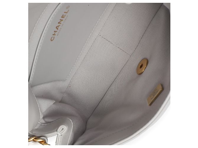 Gabrielle Chanel Mini Flap Bag aus grauem gestepptem Lammleder Braun - Ansicht 5