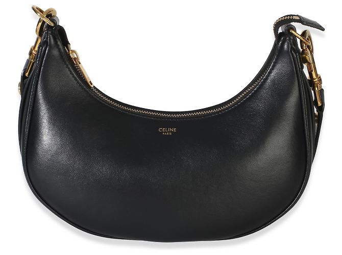 Céline Borsa Ava Strap Medium in pelle di vitello liscia nera Celine Nero - vista 8