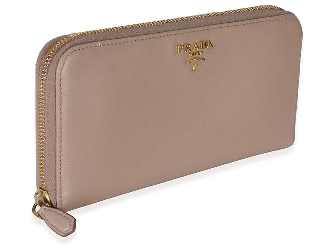 Prada Vitello Move Zip Around Geldbörse Hellrosa Pink - Ansicht 4