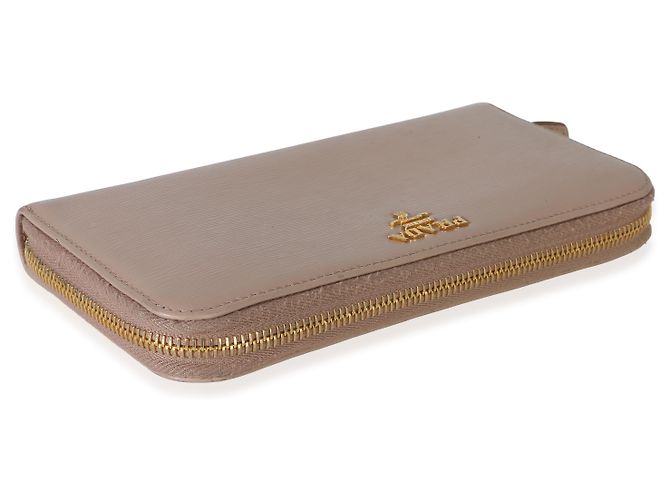 Prada Vitello Move Zip Around Geldbörse Hellrosa Pink - Ansicht 5