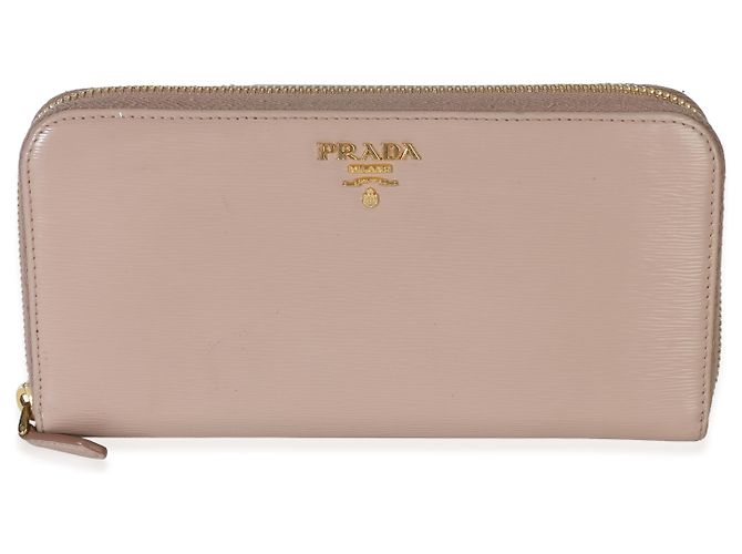 Prada Vitello Move Zip Around Geldbörse Hellrosa Pink - Ansicht 7