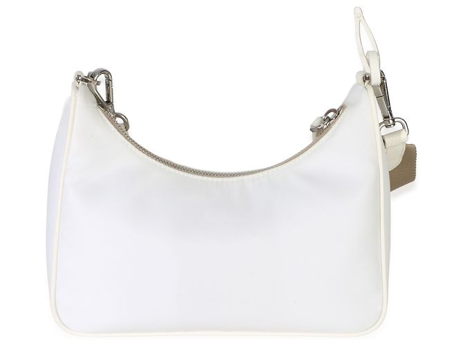 Borsa Prada Re-Edition 2005 in Re-Nylon bianco - vista 2