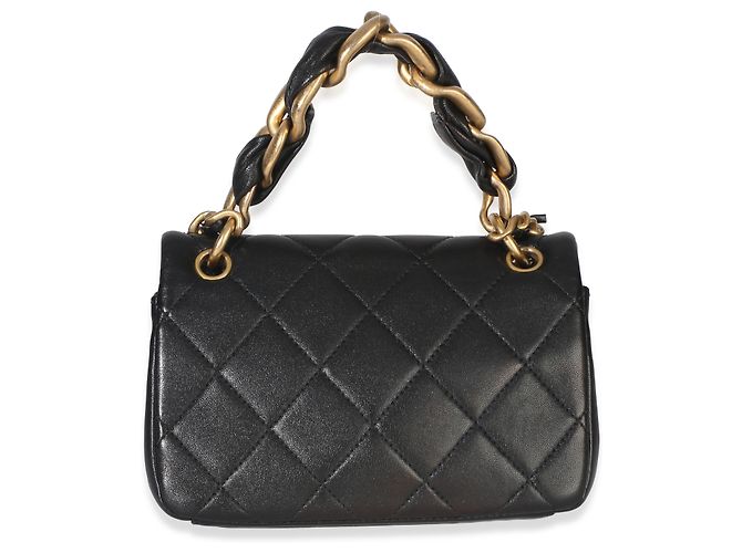 Gabrielle Borsa Chanel Small Chain Is More Flap Bag in pelle d'agnello matelassé nera Nero - vista 2