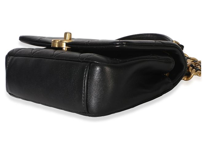 Gabrielle Borsa Chanel Small Chain Is More Flap Bag in pelle d'agnello matelassé nera Nero - vista 6
