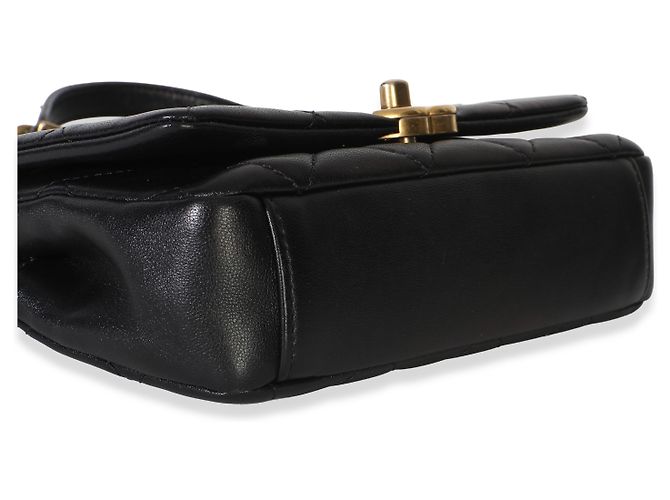 Gabrielle Borsa Chanel Small Chain Is More Flap Bag in pelle d'agnello matelassé nera Nero - vista 7